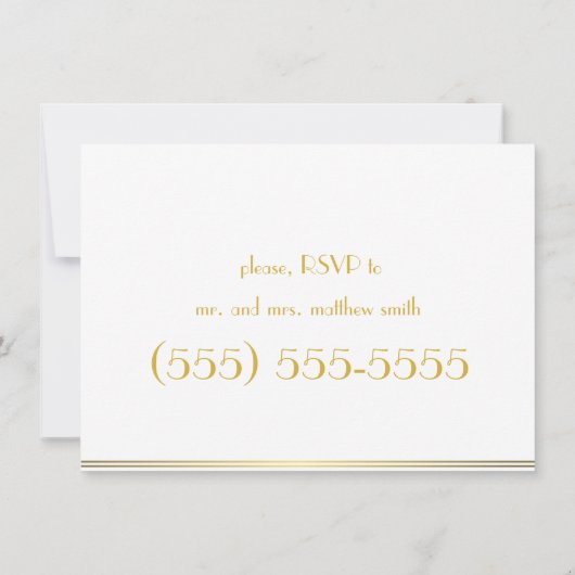 Blancs Great Gatsby Invitations de répétition Mari (Dos)