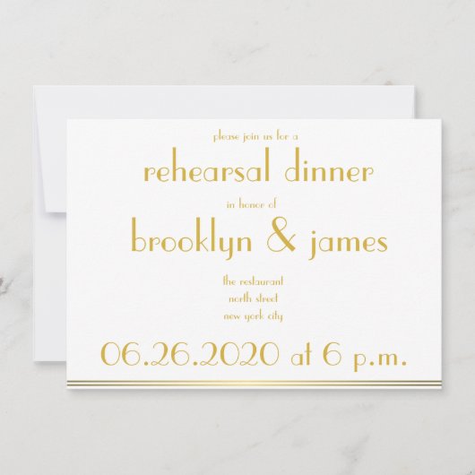Blancs Great Gatsby Invitations de répétition Mari (Devant)