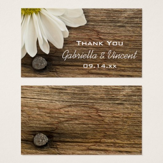 Blancs marguerite grange Mariage campagnard bois F (Devant & derrière)