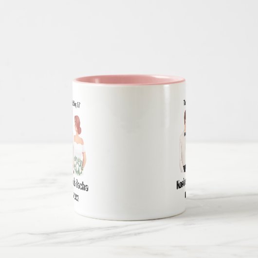 Blancs Mariage Illustration Cadeau Imprimer Mug (Centre)