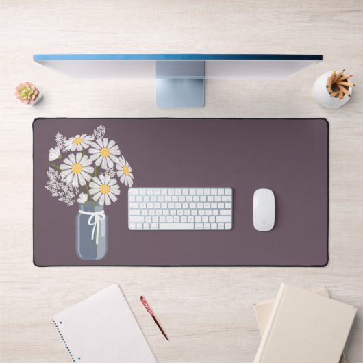 Blancs Mason Jar sur Dark Purple (Bureau 1)