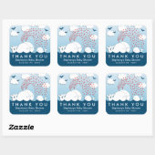 Blancs mignons Baleines Couple Baby Merci Stickers (Feuille)