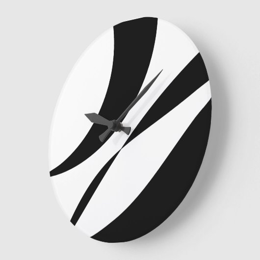Blancs noir Design Carré Horloge murale (Angle)