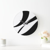 Blancs noir Design Carré Horloge murale (Maison)