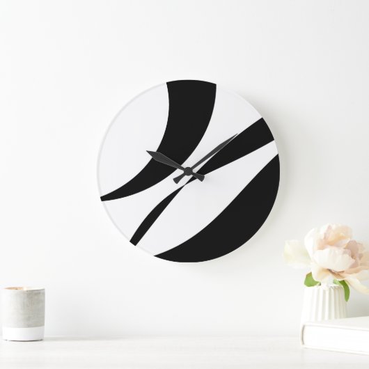 Blancs noir Design Carré Horloge murale (Maison)