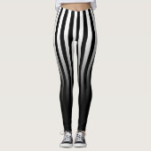 Blancs Noir Fade vers Leggings Noirs (Devant)