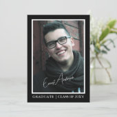 Blancs Noir Faire-part d'obtention d'un diplôme d' (Debout devant)