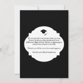 Blancs Noir Faire-part d'obtention d'un diplôme d' (Dos)