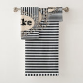 Blancs Noir Garder belleServiette de salle de bain (En situation)