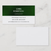 Blancs noir Vert bande Carte de visite attrayant (Devant / Derrière)