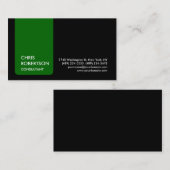 Blancs noir Vert bande Carte de visite attrayant (Devant / Derrière)