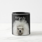 Blancs Poodle Mauvais Cheveux Jour Mug (Centre)