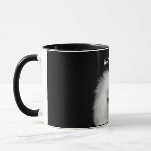 Blancs Poodle Mauvais Cheveux Jour Mug (Gauche)