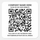 Blancs promotionnels QR Code Moderne Sticker d'ent (Devant)