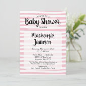 Blancs rose Baby shower Invitation fille (Debout devant)