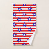 Blancs rouges avec étoiles bleues et blanches (Serviette à main)
