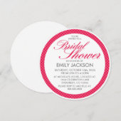 Blancs rouges invitation ronde de douche (Devant / Derrière)