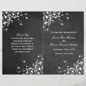 Blancs Sur Chalkboard Mariage Bi-Fold Programme (Devant)