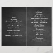 Blancs Sur Chalkboard Mariage Bi-Fold Programme (Dos)