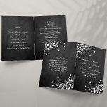 Blancs Sur Chalkboard Mariage Bi-Fold Programme<br><div class="desc">Cet élégant tourbillon blanc sur chalkboard mariage double modèles programme sont parfaits pour tout couple qui planifie un mariage romantique et chic. Ces modèles bi-programme peuvent être personnalisés pour votre occasion spéciale et rendraient la commande parfaite pour tout mariage, douche nuptiale, fête de fiançailles, fête d'anniversaire et bien plus encore....</div>