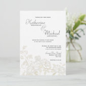 Blancs sur les invitations aux mariages floraux (Debout devant)
