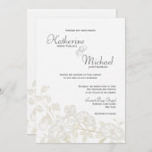 Blancs sur les invitations aux mariages floraux (Devant / Derrière)