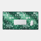 Blancs Trèfles Verts Chic & Points sur Fond Vert F (Clavier et souris)