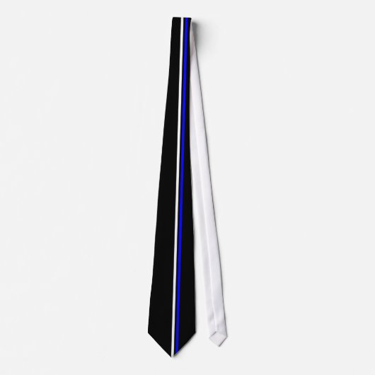 Blancs verticaux et Bleus sur cravate noire (Devant)