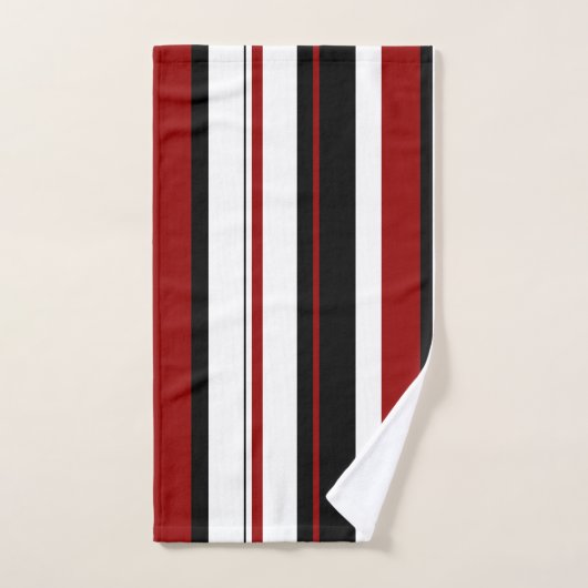 Blancs verticaux noirs rouges (Serviette à main)