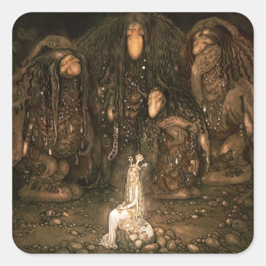 Bland Tomtar och Troll Vierkante Sticker (Voorkant)