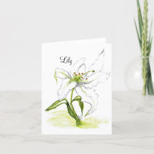 Blanded notecard floral watercolor Lilly