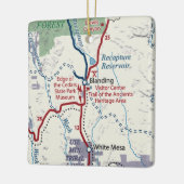 Blanding Utah  kaart Keramisch Ornament (Links)