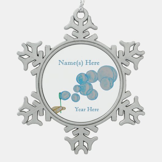 Blangen Tin Sneeuwvlok Ornament (Voorkant)
