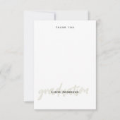 Blank B/W Eenvoudig gepersonaliseerd Afstuderen Da Bedankkaart (Voorkant)