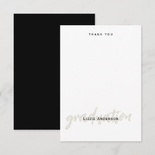 Blank B/W Eenvoudig gepersonaliseerd Afstuderen Da Bedankkaart
