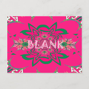 Blank Baby Levendig Roze Bloemen Paarse Schaduw Mo Briefkaart