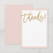 BLANK BEDANKT gouden glitterscript roze blos (Voorkant / Achterkant)