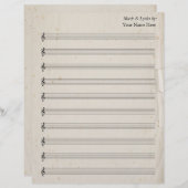 Blank Bladmuziek 10 Stave Antiek gescheurd papier (Voorkant / Achterkant)