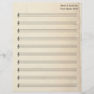 Blank Bladmuziek 10 Stave Oude Boekenpagina