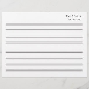 Blank Bladmuziek 4 Stave Single