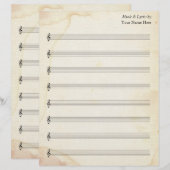 Blank Bladmuziek 8 Stave Oud Gebrandschilderd Papi (Voorkant / Achterkant)