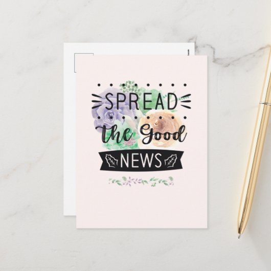 Blank Bloemen Briefkaart (Voorkant / Achterkant in situ)