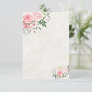Blank Blush roze waterverf bloem bruiloft Kaart