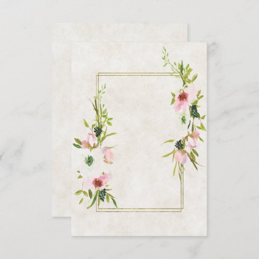 Blank budget Blush en witte bruiloft Kaart (Voorkant / Achterkant)