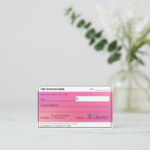 Blank Check Pink Aura Wet van aantrekkingskracht O Visitekaartje (Staand voorkant)