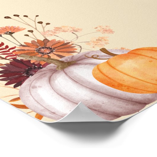 Blank Creëer Uw Eigen Boho herfst pompoen bordeaux Poster (Hoek)