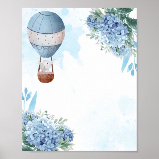 Blank Creëer Uw Eigen Olifant Hete Luchtballon Poster (Voorkant)