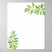Blank Creëer Uw Eigen Olijftak Salie groen Poster (Voorkant)