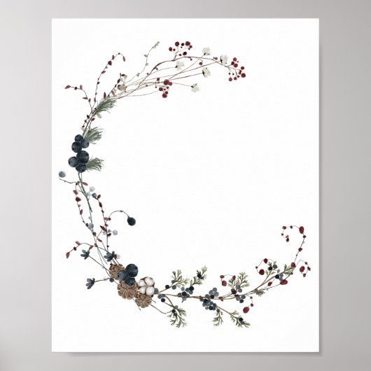 Blank Creëer Uw Eigen winterberry rustieke boho Poster (Voorkant)