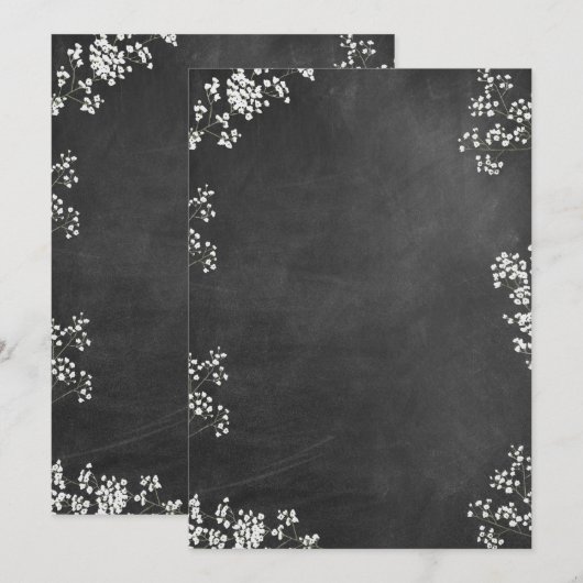 Blank DIY Creëer Your Own Baby's Breath Chalkboard Kaart (Voorkant / Achterkant)